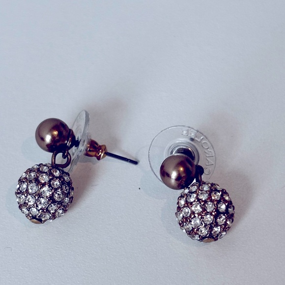 Disco ball earrings/ gold tone - Picture 1 of 6